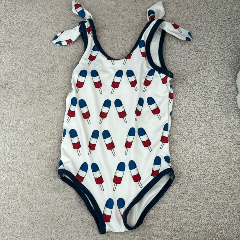 Monica and Andy 4th of July popsicle swimsuit